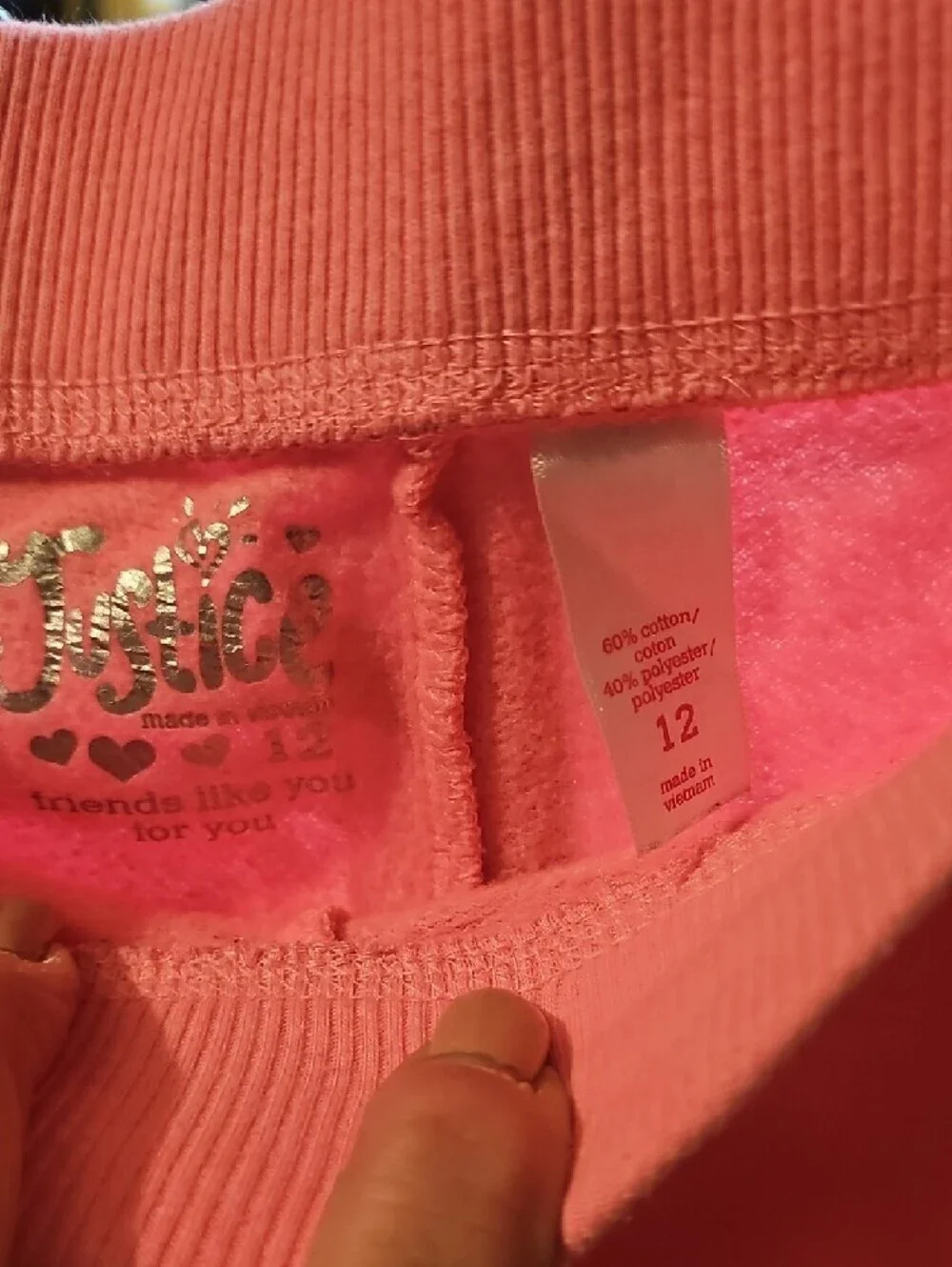 Justice Pink Sweatpants with Glitter 